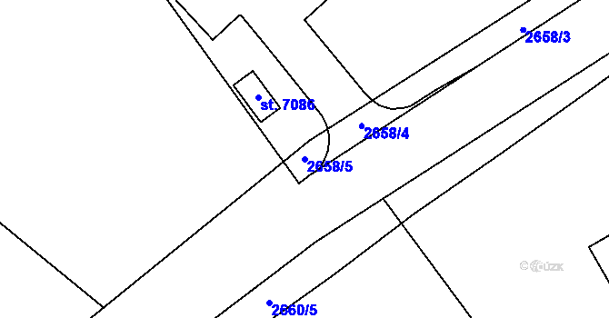 Parcela st. 2658/5 v KÚ Písek, Katastrální mapa