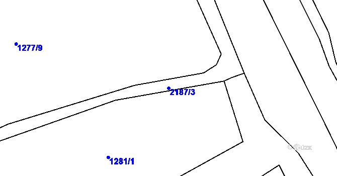 Parcela st. 2187/3 v KÚ Písek, Katastrální mapa