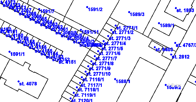 Parcela st. 2771/6 v KÚ Písek, Katastrální mapa
