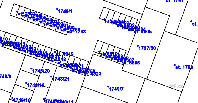 Parcela st. 6610 v KÚ Písek, Katastrální mapa