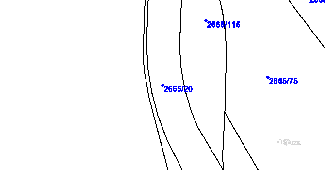 Parcela st. 2665/20 v KÚ Písek, Katastrální mapa