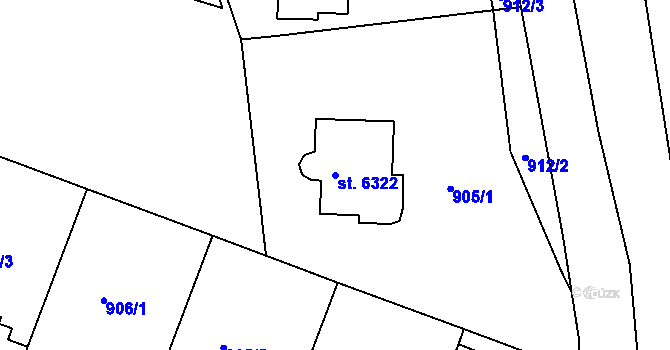 Parcela st. 6322 v KÚ Písek, Katastrální mapa