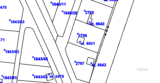 Parcela st. 6641 v KÚ Písek, Katastrální mapa