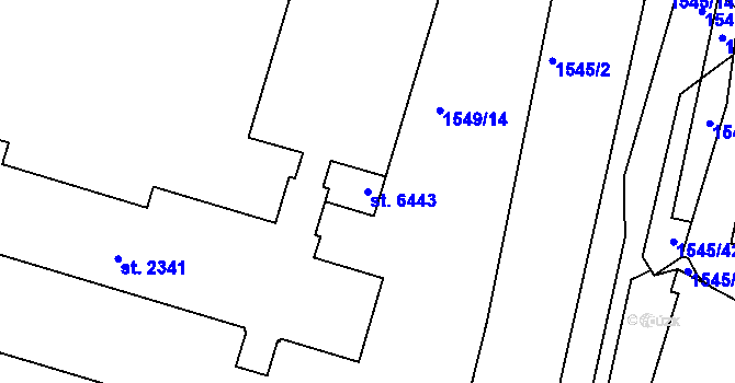 Parcela st. 6443 v KÚ Písek, Katastrální mapa
