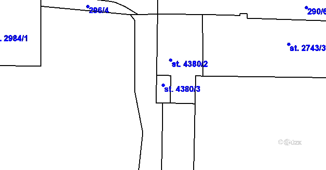Parcela st. 4380/3 v KÚ Písek, Katastrální mapa