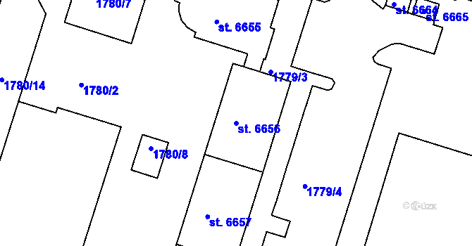 Parcela st. 6656 v KÚ Písek, Katastrální mapa