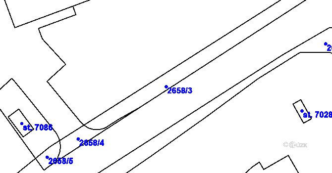 Parcela st. 2658/3 v KÚ Písek, Katastrální mapa