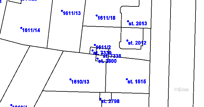 Parcela st. 7338 v KÚ Písek, Katastrální mapa