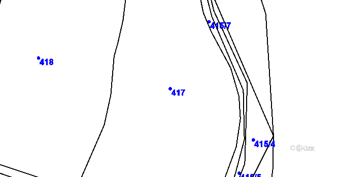 Parcela st. 417 v KÚ Písek, Katastrální mapa