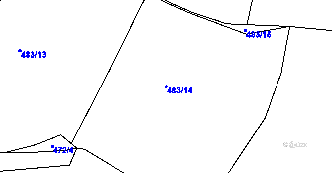 Parcela st. 483/14 v KÚ Písek, Katastrální mapa