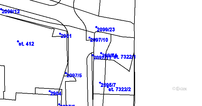 Parcela st. 2695/4 v KÚ Písek, Katastrální mapa