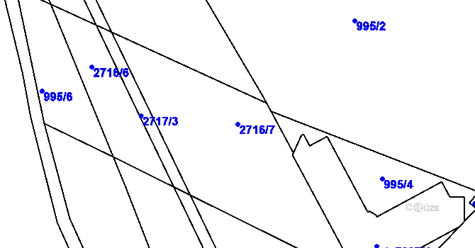 Parcela st. 2716/7 v KÚ Písek, Katastrální mapa
