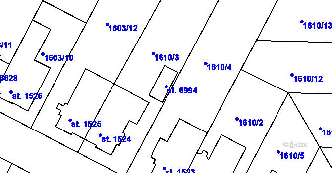 Parcela st. 6994 v KÚ Písek, Katastrální mapa