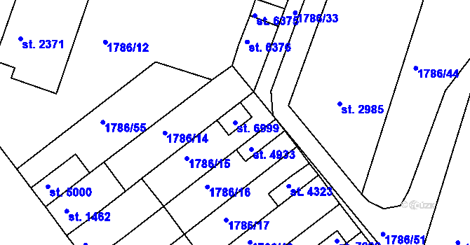Parcela st. 6999 v KÚ Písek, Katastrální mapa