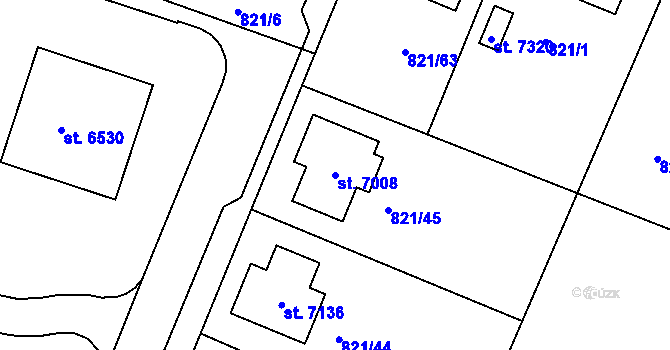 Parcela st. 7008 v KÚ Písek, Katastrální mapa