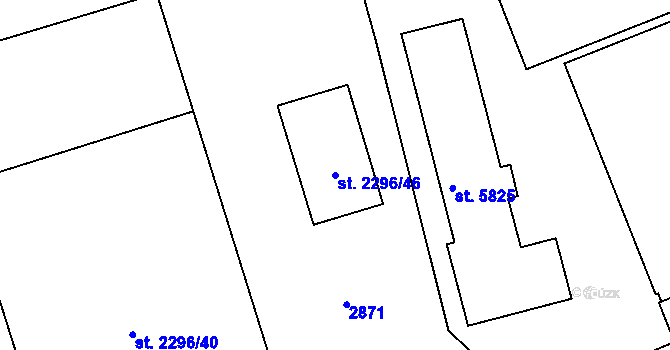 Parcela st. 2296/46 v KÚ Písek, Katastrální mapa