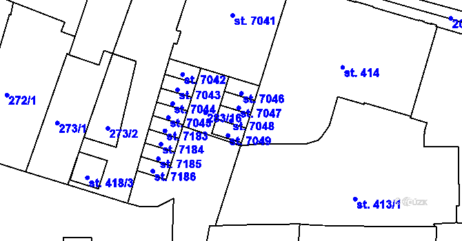 Parcela st. 7048 v KÚ Písek, Katastrální mapa