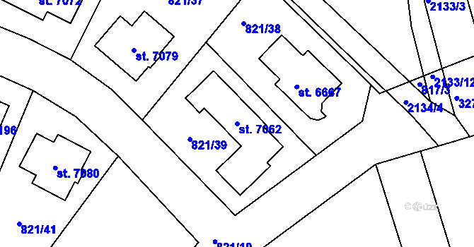 Parcela st. 7062 v KÚ Písek, Katastrální mapa