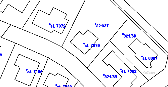 Parcela st. 7079 v KÚ Písek, Katastrální mapa