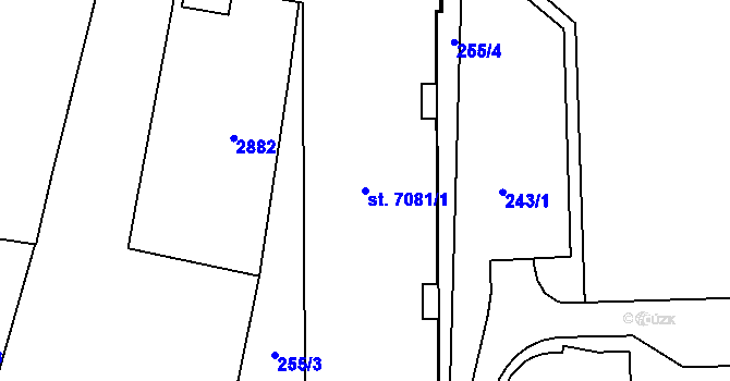 Parcela st. 7081/1 v KÚ Písek, Katastrální mapa