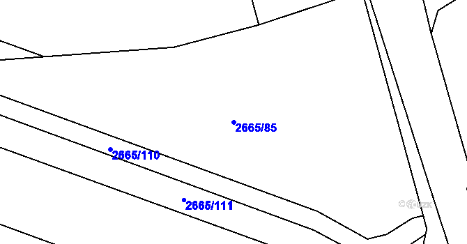 Parcela st. 2665/85 v KÚ Písek, Katastrální mapa