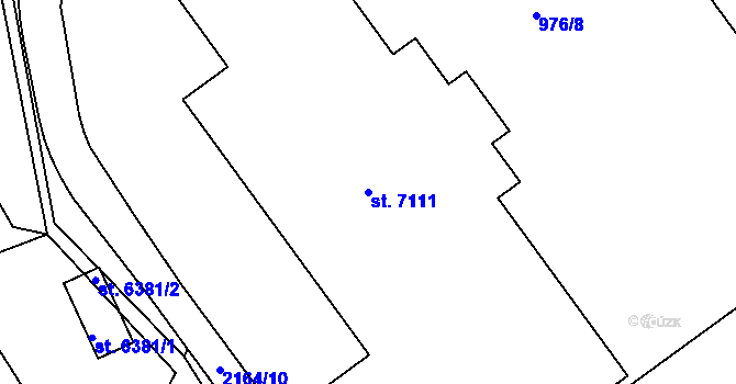 Parcela st. 7111 v KÚ Písek, Katastrální mapa