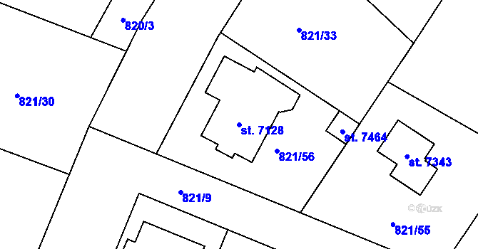 Parcela st. 7128 v KÚ Písek, Katastrální mapa