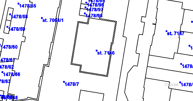Parcela st. 7146 v KÚ Písek, Katastrální mapa