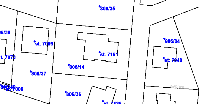 Parcela st. 7161 v KÚ Písek, Katastrální mapa