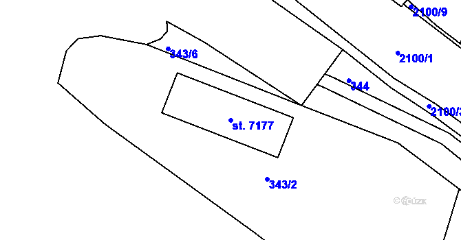 Parcela st. 7177 v KÚ Písek, Katastrální mapa