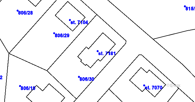 Parcela st. 7181 v KÚ Písek, Katastrální mapa