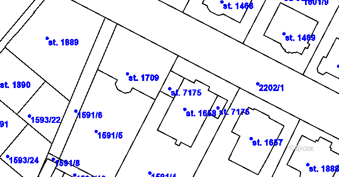 Parcela st. 7175 v KÚ Písek, Katastrální mapa