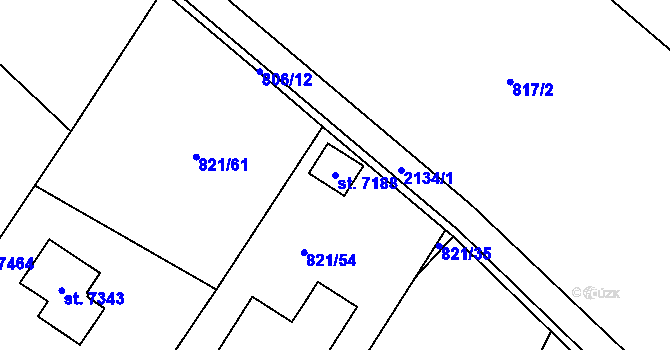 Parcela st. 7188 v KÚ Písek, Katastrální mapa