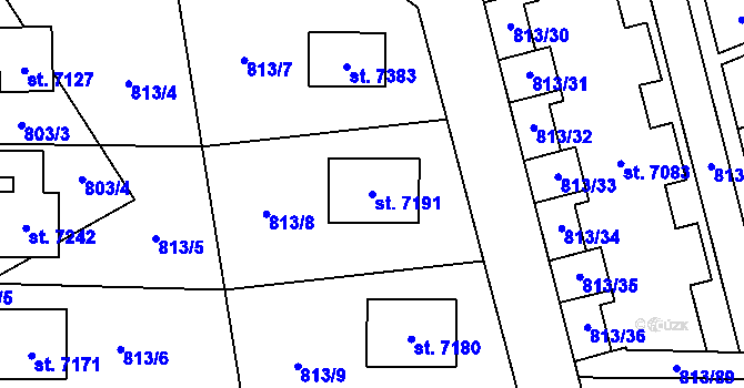 Parcela st. 7191 v KÚ Písek, Katastrální mapa