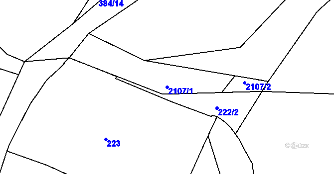 Parcela st. 2107/1 v KÚ Písek, Katastrální mapa