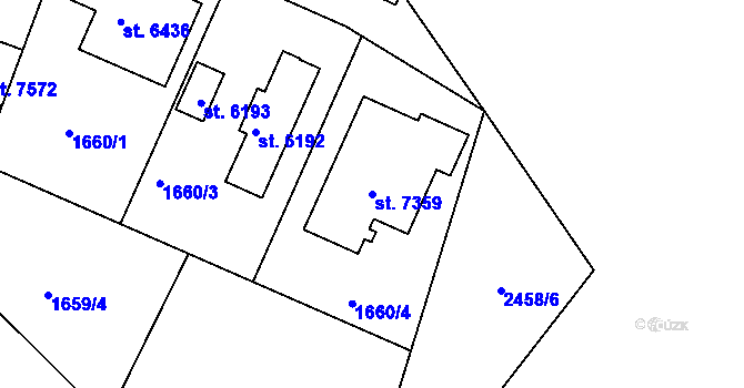 Parcela st. 7359 v KÚ Písek, Katastrální mapa