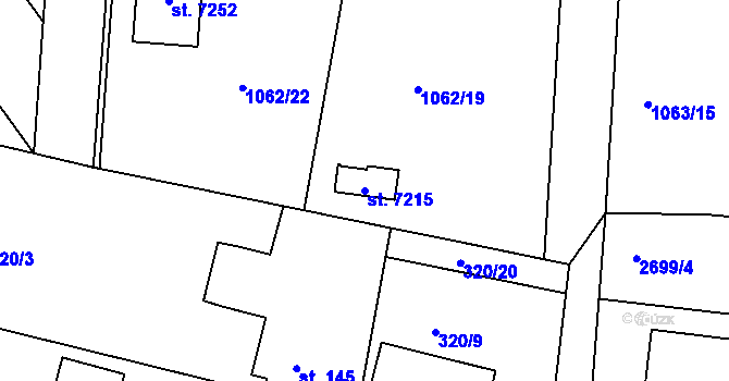 Parcela st. 7215 v KÚ Písek, Katastrální mapa