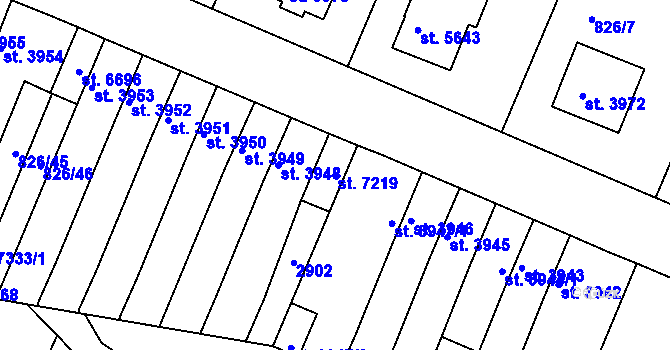 Parcela st. 7219 v KÚ Písek, Katastrální mapa