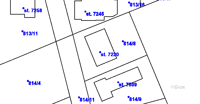 Parcela st. 7220 v KÚ Písek, Katastrální mapa