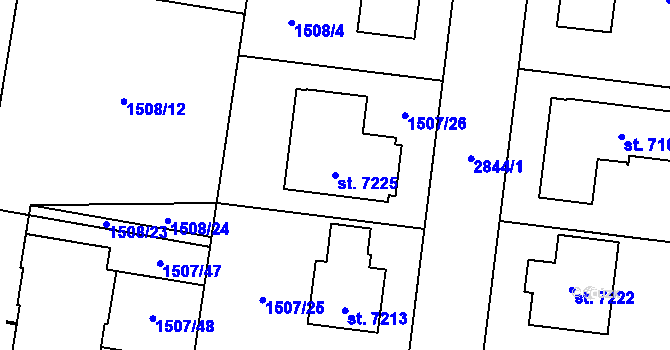 Parcela st. 7225 v KÚ Písek, Katastrální mapa