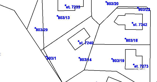 Parcela st. 7240 v KÚ Písek, Katastrální mapa