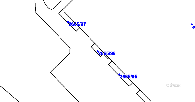 Parcela st. 2665/96 v KÚ Písek, Katastrální mapa