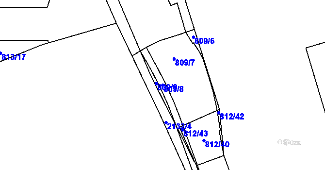 Parcela st. 809/8 v KÚ Písek, Katastrální mapa