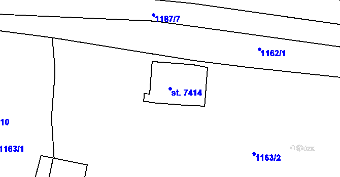 Parcela st. 7414 v KÚ Písek, Katastrální mapa