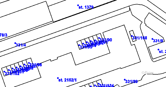 Parcela st. 331/94 v KÚ Písek, Katastrální mapa