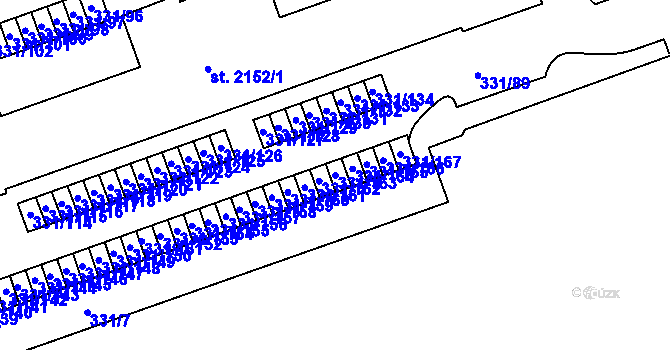 Parcela st. 331/163 v KÚ Písek, Katastrální mapa