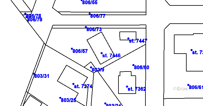Parcela st. 7446 v KÚ Písek, Katastrální mapa