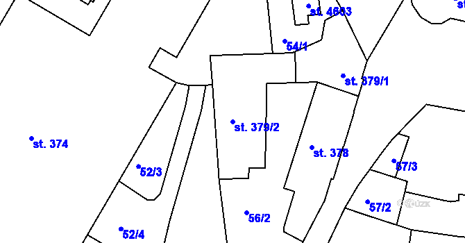 Parcela st. 379/2 v KÚ Písek, Katastrální mapa