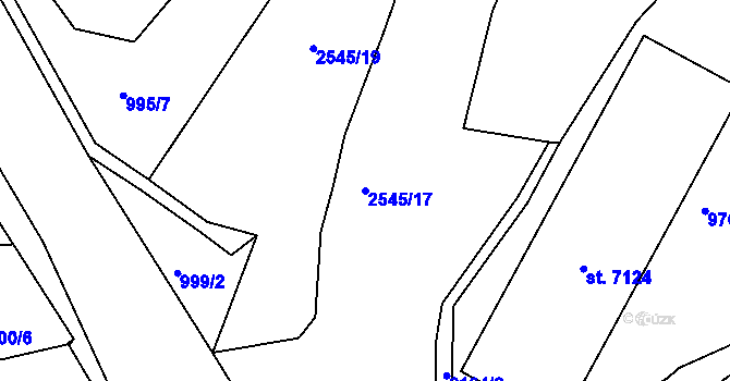 Parcela st. 2545/17 v KÚ Písek, Katastrální mapa