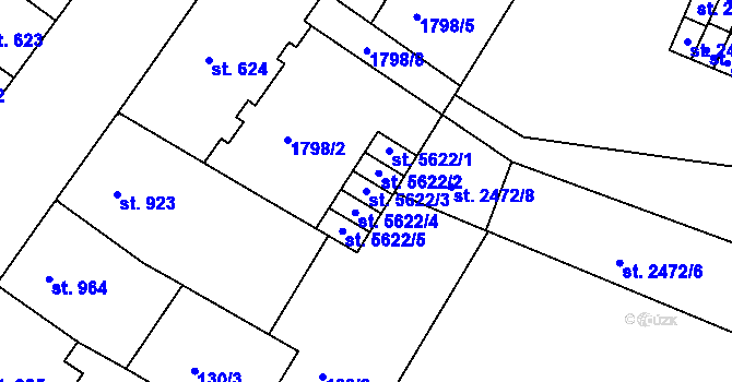 Parcela st. 5622/3 v KÚ Písek, Katastrální mapa